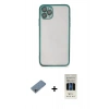 MARSİLYAN™- iPhone 11 Pro Kılıf Vadi Minimal - Siyah 5D Hayalet Cam Ekran Koruyucu + Shine Kamera Lens Koruma Cam - SABE