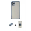 MARSİLYAN™- iPhone 11 Pro Kılıf Vadi Minimal - Siyah 5D Hayalet Cam Ekran Koruyucu + Shine Kamera Lens Koruma Cam - SABE