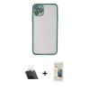 MARSİLYAN™- iPhone 11 Pro Kılıf Vadi Minimal - Siyah 6D Mat Seramik Hayalet Nano Ekran Koruyucu + Kamera Lens Koruma Cam - SF