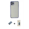 MARSİLYAN™- iPhone 11 Pro Kılıf Vadi Minimal - Siyah 6D Mat Seramik Hayalet Nano Ekran Koruyucu + Shine Kamera Lens Koruma Cam - SH