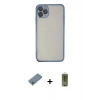 MARSİLYAN™- iPhone 11 Pro Kılıf Vadi Minimal - Siyah Joko Magic 5D Hayalet Cam + Gümüş Shine Kamera Lens Koruma Cam