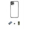 MARSİLYAN™- iPhone 11 Pro Kılıf Vadi Minimal - Siyah Joko Magic 5D Hayalet Cam + Metal Kamera Lens Koruma Cam - KI