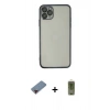 MARSİLYAN™- iPhone 11 Pro Kılıf Vadi Minimal - Siyah Joko Magic 5D Hayalet Cam + Metal Kamera Lens Koruma Cam - KI