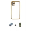 MARSİLYAN™- iPhone 11 Pro Kılıf Vadi Minimal - Siyah Joko Magic 5D Hayalet Cam + Metal Kamera Lens Koruma Cam - KI