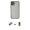 MARSİLYAN™- iPhone 11 Pro Kılıf Vadi Minimal - Siyah Joko Magic 5D Hayalet Cam + Shine Kamera Lens Koruma Cam - SH