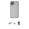 MARSİLYAN™- iPhone 11 Pro Kılıf Vadi Minimal - Siyah Joko Magic 5D Hayalet Cam + Renkli Kamera Lens Koruma Cam - TU