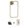 MARSİLYAN™- iPhone 11 Pro Kılıf Vadi Minimal - Siyah Mat Seramik Nano Ekran Koruyucu + Kamera Lens Koruma Cam - SF