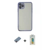 MARSİLYAN™- iPhone 11 Pro Kılıf Vadi Minimal - Siyah Polymer Nano Ekran Koruyucu + Shine Kamera Lens Koruma Cam - PE