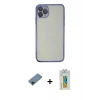 MARSİLYAN™- iPhone 11 Pro Kılıf Vadi Minimal - Siyah Polymer Nano Ekran Koruyucu + Shine Kamera Lens Koruma Cam - SH