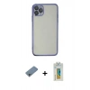 MARSİLYAN™- iPhone 11 Pro Kılıf Vadi Minimal - Siyah Polymer Nano Ekran Koruyucu + Shine Kamera Lens Koruma Cam - SABE
