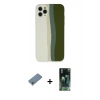 MARSİLYAN™- iPhone 11 Pro Kılıf Yadigar Çizgi - Şeffaf 360 Full Body Arka Koruyucu + Shine Kamera Lens Koruma Cam - GS