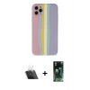 MARSİLYAN™- iPhone 11 Pro Kılıf Yadigar Çizgi - Şeffaf 360 Full Body Arka Koruyucu + Kamera Lens Koruma Cam - SF