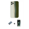 MARSİLYAN™- iPhone 11 Pro Kılıf Yadigar Çizgi - Şeffaf 360 Full Body Arka Koruyucu + Shine Kamera Lens Koruma Cam - PE