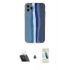 MARSİLYAN™- iPhone 11 Pro Kılıf Yadigar Çizgi - Şeffaf Pasifik Cam Ekran Koruyucu + Kamera Lens Koruma Cam - SF