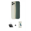 MARSİLYAN™- iPhone 11 Pro Kılıf Yadigar Çizgi - Şeffaf Pasifik Cam Ekran Koruyucu + Kamera Lens Koruma Cam - SF