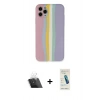MARSİLYAN™- iPhone 11 Pro Kılıf Yadigar Çizgi - Şeffaf Pasifik Cam Ekran Koruyucu + Kamera Lens Koruma Cam - SF