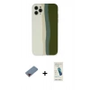 MARSİLYAN™- iPhone 11 Pro Kılıf Yadigar Çizgi - Şeffaf Pasifik Cam Ekran Koruyucu + Metal Kamera Lens Koruma Cam - KI