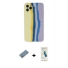 MARSİLYAN™- iPhone 11 Pro Kılıf Yadigar Çizgi - Şeffaf Pasifik Cam Ekran Koruyucu + Shine Kamera Lens Koruma Cam - GS