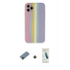 MARSİLYAN™- iPhone 11 Pro Kılıf Yadigar Çizgi - Şeffaf Pasifik Cam Ekran Koruyucu + Shine Kamera Lens Koruma Cam - GD