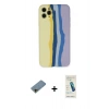 MARSİLYAN™- iPhone 11 Pro Kılıf Yadigar Çizgi - Şeffaf Pasifik Cam Ekran Koruyucu + Shine Kamera Lens Koruma Cam - GD
