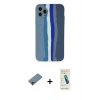 MARSİLYAN™- iPhone 11 Pro Kılıf Yadigar Çizgi - Şeffaf Pasifik Cam Ekran Koruyucu + Shine Kamera Lens Koruma Cam - PE