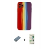 MARSİLYAN™- iPhone 11 Pro Kılıf Yadigar Çizgi - Siyah 20D Premium Cam Ekran Koruyucu + Shine Kamera Lens Koruma Cam - GS