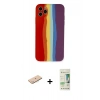 MARSİLYAN™- iPhone 11 Pro Kılıf Yadigar Çizgi - Siyah 20D Premium Cam Ekran Koruyucu + Renkli Kamera Lens Koruma Cam - MI
