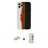 MARSİLYAN™- iPhone 11 Pro Kılıf Yadigar Çizgi - Siyah 20D Premium Cam Ekran Koruyucu + Renkli Kamera Lens Koruma Cam - MI