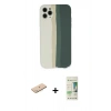 MARSİLYAN™- iPhone 11 Pro Kılıf Yadigar Çizgi - Siyah 20D Premium Cam Ekran Koruyucu + Renkli Kamera Lens Koruma Cam - MI