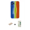 MARSİLYAN™- iPhone 11 Pro Kılıf Yadigar Çizgi - Siyah 20D Premium Cam Ekran Koruyucu + Renkli Kamera Lens Koruma Cam - MI