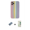 MARSİLYAN™- iPhone 11 Pro Kılıf Yadigar Çizgi - Siyah 20D Premium Cam Ekran Koruyucu + Shine Kamera Lens Koruma Cam - MI