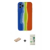 MARSİLYAN™- iPhone 11 Pro Kılıf Yadigar Çizgi - Siyah 20D Premium Cam Ekran Koruyucu + Renkli Kamera Lens Koruma Cam - TU