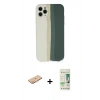 MARSİLYAN™- iPhone 11 Pro Kılıf Yadigar Çizgi - Siyah 20D Premium Cam Ekran Koruyucu + Renkli Kamera Lens Koruma Cam - TU