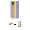MARSİLYAN™- iPhone 11 Pro Kılıf Yadigar Çizgi - Siyah 20D Premium Cam Ekran Koruyucu + Renkli Kamera Lens Koruma Cam - SI