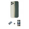MARSİLYAN™- iPhone 11 Pro Kılıf Yadigar Çizgi - Siyah 34D Hayalet Izgaralı Cam + Gold Shine Kamera Lens Koruma Cam