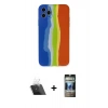 MARSİLYAN™- iPhone 11 Pro Kılıf Yadigar Çizgi - Siyah 34D Hayalet Izgaralı Cam + Şeffaf Kamera Lens Koruma Cam