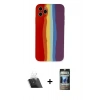 MARSİLYAN™- iPhone 11 Pro Kılıf Yadigar Çizgi - Siyah 34D Hayalet Izgaralı Cam + Şeffaf Kamera Lens Koruma Cam
