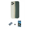 MARSİLYAN™- iPhone 11 Pro Kılıf Yadigar Çizgi - Siyah 34D Izgaralı Cam + Shine Kamera Lens Koruma Cam - SABE