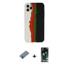 MARSİLYAN™- iPhone 11 Pro Kılıf Yadigar Çizgi - Siyah 360 Mat Full Body Arka Koruyucu + Shine Kamera Lens Koruma Cam - PE
