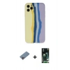 MARSİLYAN™- iPhone 11 Pro Kılıf Yadigar Çizgi - Siyah 360 Mat Full Body Arka Koruyucu + Shine Kamera Lens Koruma Cam - PE
