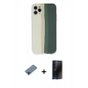 MARSİLYAN™- iPhone 11 Pro Kılıf Yadigar Çizgi - Siyah 3D Antistatik Hayalet Cam Ekran Koruyucu + Shine Kamera Lens Koruma Cam - GD