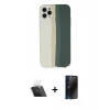 MARSİLYAN™- iPhone 11 Pro Kılıf Yadigar Çizgi - Siyah 3D Antistatik Hayalet Cam Ekran Koruyucu + Kamera Lens Koruma Cam - SF