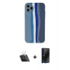MARSİLYAN™- iPhone 11 Pro Kılıf Yadigar Çizgi - Siyah 3D Antistatik Hayalet Cam Ekran Koruyucu + Kamera Lens Koruma Cam - SF