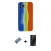 MARSİLYAN™- iPhone 11 Pro Kılıf Yadigar Çizgi - Siyah 3D Antistatik Hayalet Cam Ekran Koruyucu + Shine Kamera Lens Koruma Cam - GI