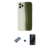 MARSİLYAN™- iPhone 11 Pro Kılıf Yadigar Çizgi - Siyah 3D Antistatik Hayalet Cam Ekran Koruyucu + Shine Kamera Lens Koruma Cam - SABE