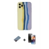 MARSİLYAN™- iPhone 11 Pro Kılıf Yadigar Çizgi - Siyah 3D Antistatik Mat Seramik Nano Ekran Koruyucu + Metal Kamera Lens Koruma Cam - KI