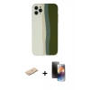 MARSİLYAN™- iPhone 11 Pro Kılıf Yadigar Çizgi - Siyah 3D Antistatik Mat Seramik Nano Ekran Koruyucu + Renkli Kamera Lens Koruma Cam - MI