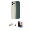 MARSİLYAN™- iPhone 11 Pro Kılıf Yadigar Çizgi - Siyah 3D Antistatik Mat Seramik Nano Ekran Koruyucu + Renkli Kamera Lens Koruma Cam - YL