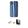 MARSİLYAN™- iPhone 11 Pro Kılıf Yadigar Çizgi - Siyah 3D Antistatik Mat Seramik Nano Ekran Koruyucu + Renkli Kamera Lens Koruma Cam - YL