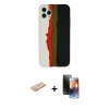 MARSİLYAN™- iPhone 11 Pro Kılıf Yadigar Çizgi - Siyah 3D Antistatik Mat Seramik Nano Ekran Koruyucu + Renkli Kamera Lens Koruma Cam - YL
